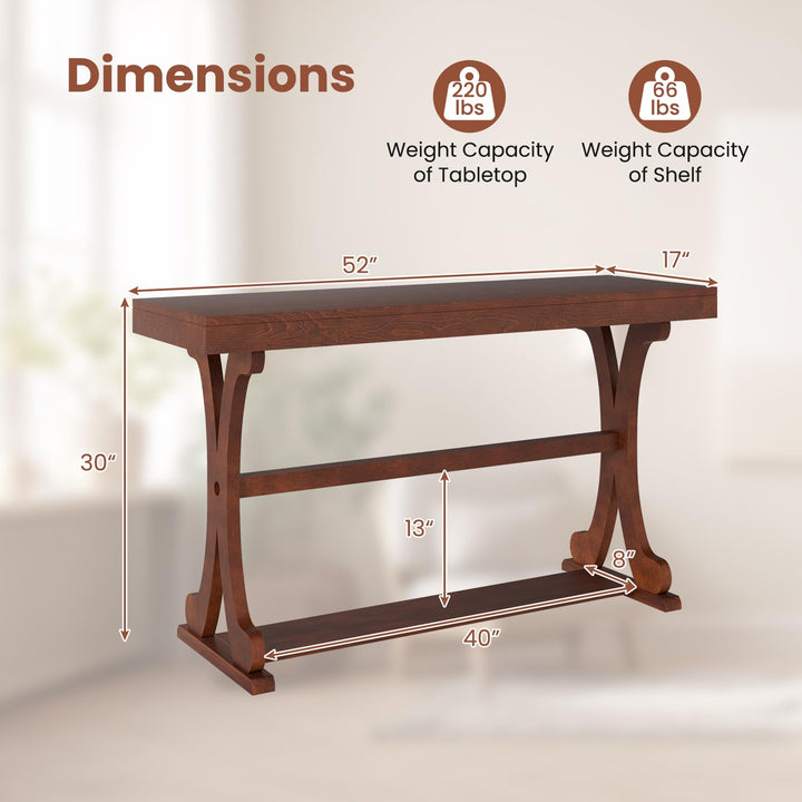 Giantex 52" Narrow Console Table with Storage Shelf & Anti-Tip Kit for Entryway Living Room