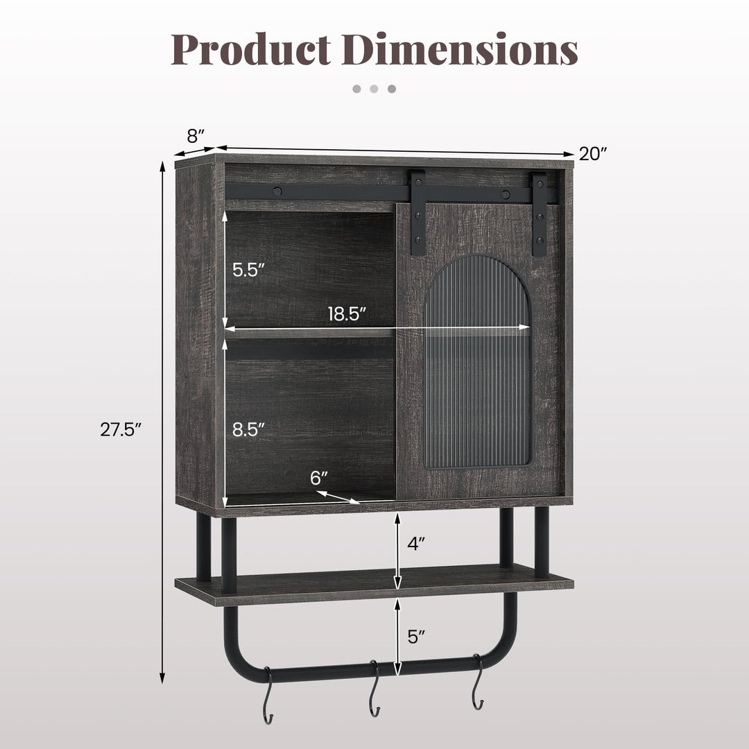 Giantex Bathroom Wall Cabinet with Sliding Barn Door