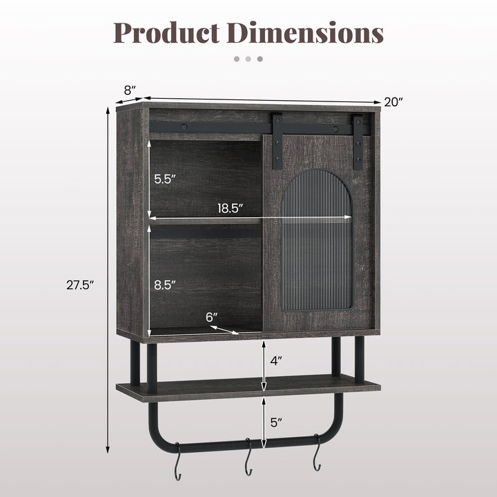Giantex Bathroom Wall Cabinet with Sliding Barn Door