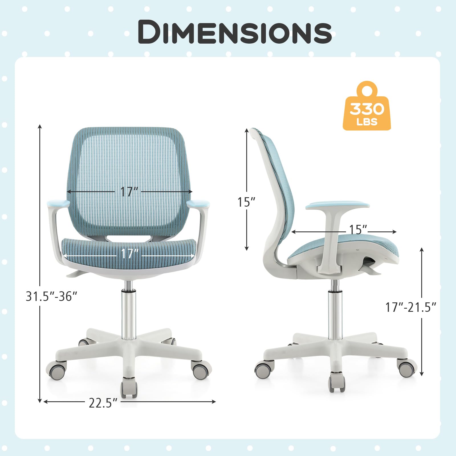 Giantex Kids Desk Chair, Children Armrest Computer Chair with Sit-Lock Wheels