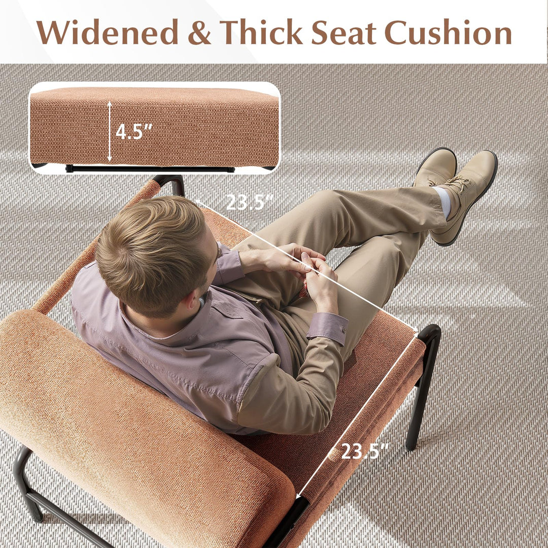 Giantex Velvet Upholstered Living Room Chair with Thickened Backrest & Metal Armrests