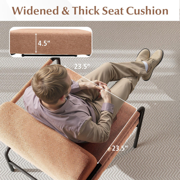 Giantex Velvet Upholstered Living Room Chair with Thickened Backrest & Metal Armrests