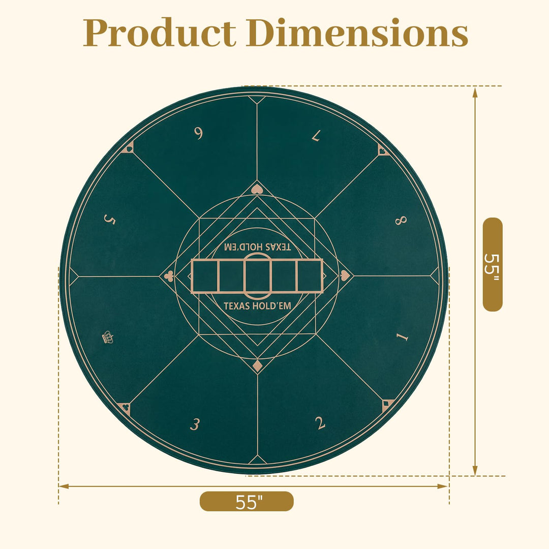 Giantex 8 Player Foldable Texas Holdem Poker Mat with Carrying Bag