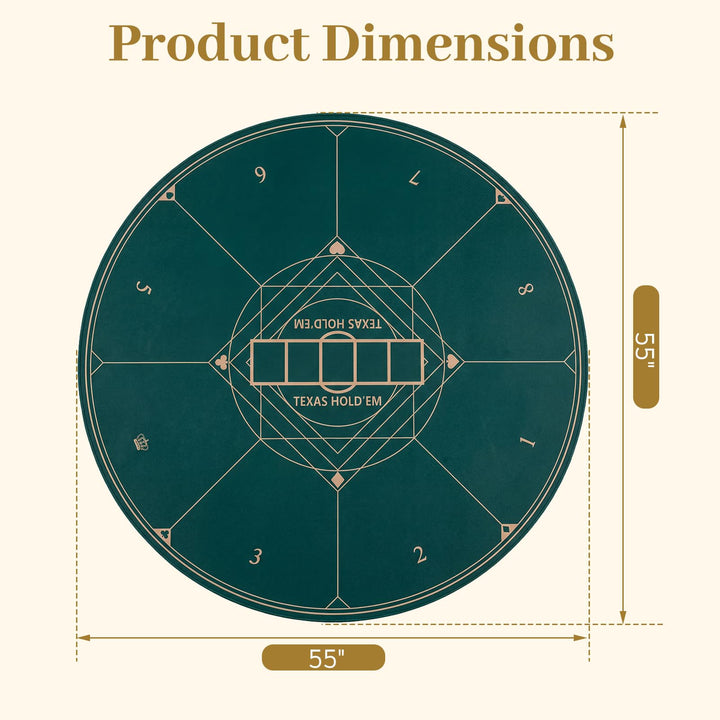 Giantex 8 Player Foldable Texas Holdem Poker Mat with Carrying Bag