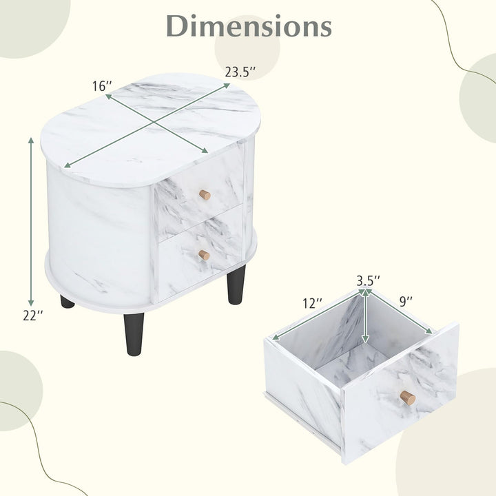 Giantex 2-Drawer Nightstand Set of 1/2