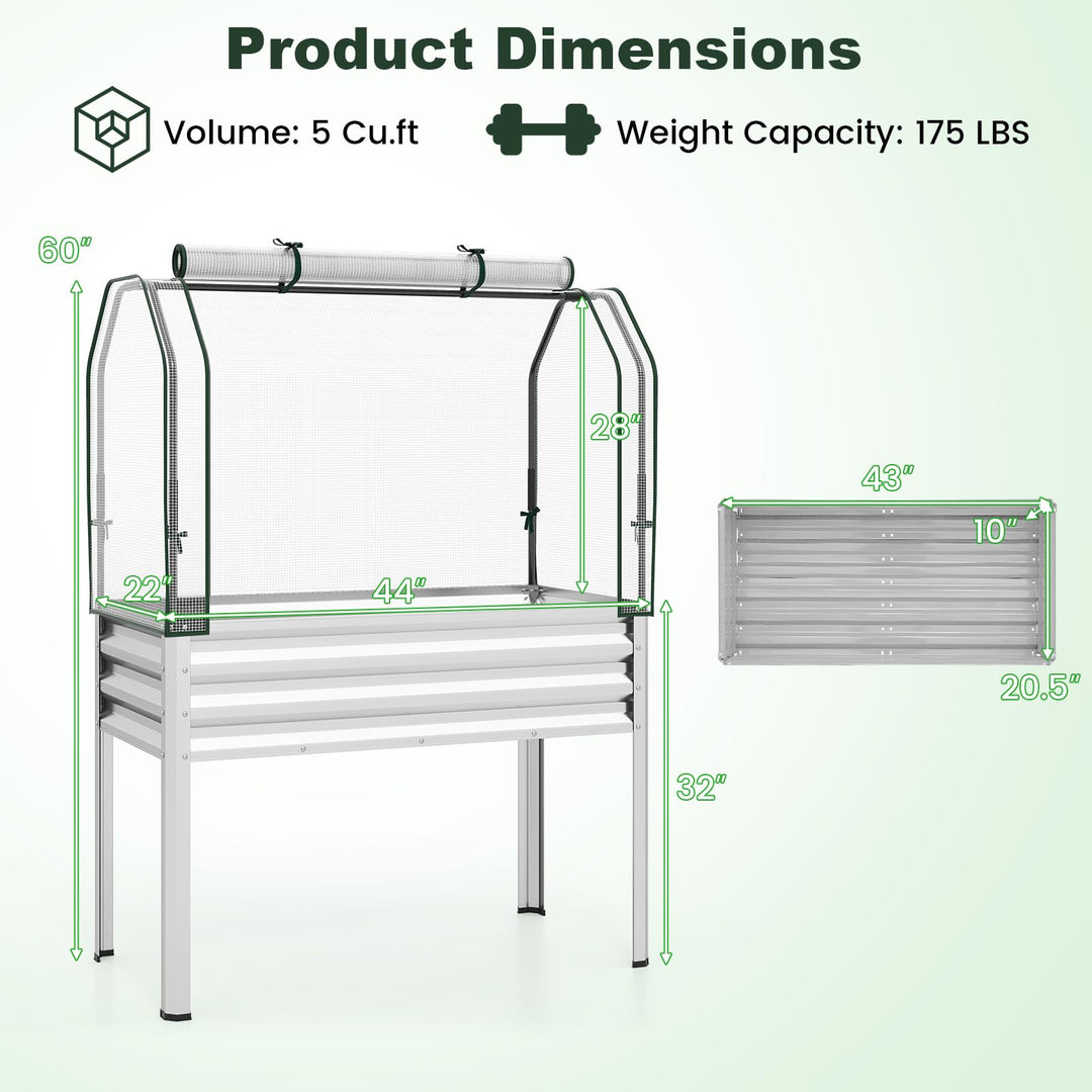 Giantex Raised Garden Bed with Legs &amp; Greenhouse Cover (1/2)