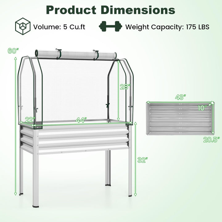 Giantex Raised Garden Bed with Legs &amp; Greenhouse Cover (1/2)