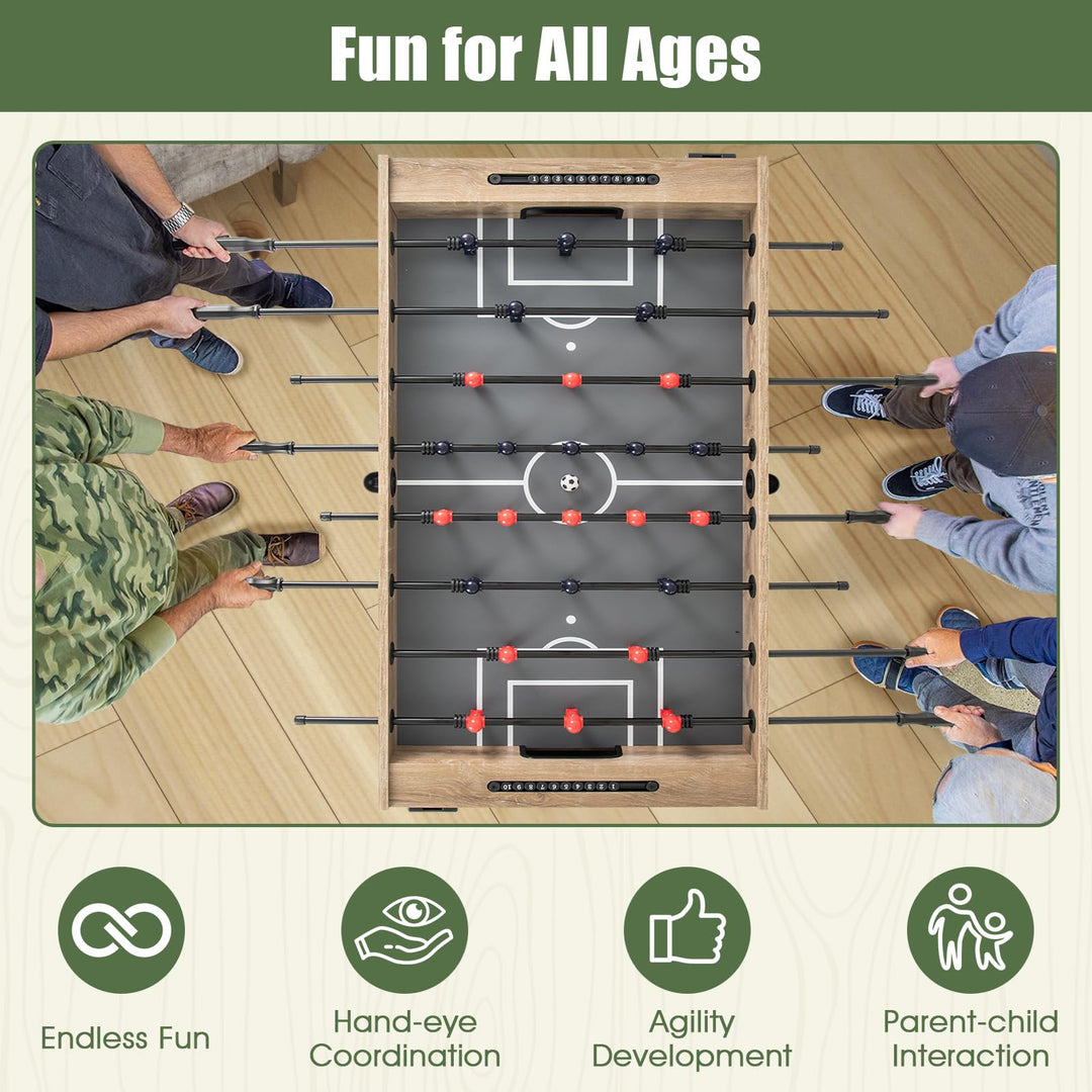 Giantex 54" Foosball Table Adult Size, Full Size Arcade Soccer Table Game w/2 Balls & 2 Cup Holders
