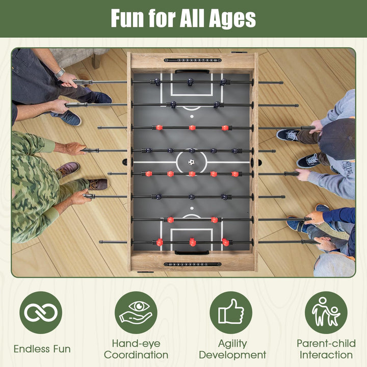 Giantex 54" Foosball Table Adult Size, Full Size Arcade Soccer Table Game w/2 Balls & 2 Cup Holders