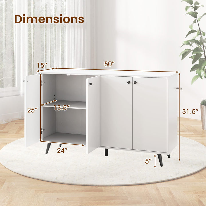 Giantex Buffet Sideboard 4-Door Storage Cabinet with 5-Position Adjustable Shelves