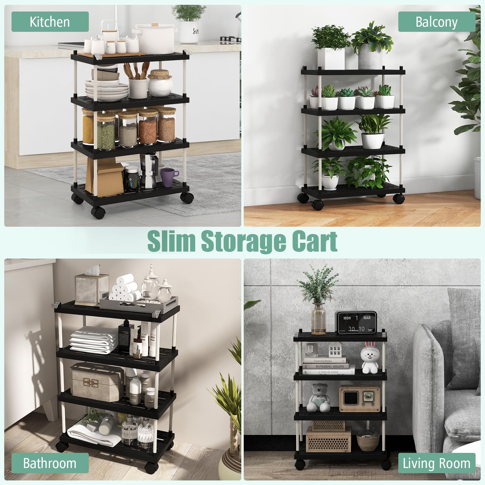 Giantex Kitchen Slim Storage Cart