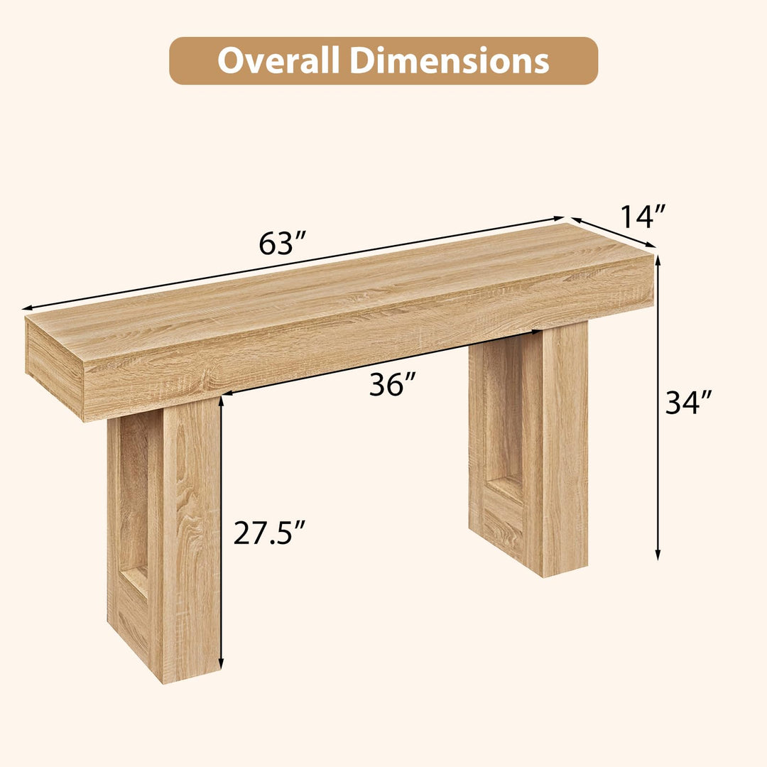 Giantex 63" Farmhouse Wooden Narrow Entryway Console Table