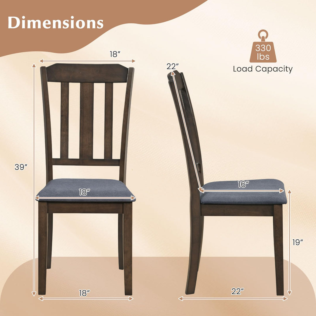 Giantex Rubber Wood Dining Room Chairs with Comfortable Backrest &amp; Padded Seat
