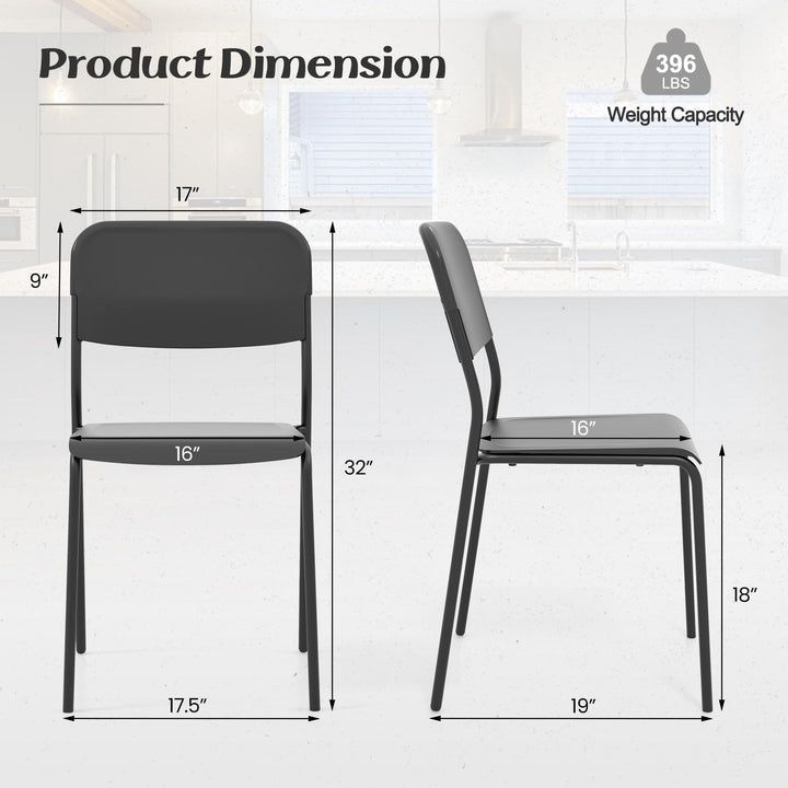 Giantex Metal Dining Chairs Set of 4, Stackable Lightweight Kitchen Chairs w/Tilted Backrest & Sturdy Metal Legs