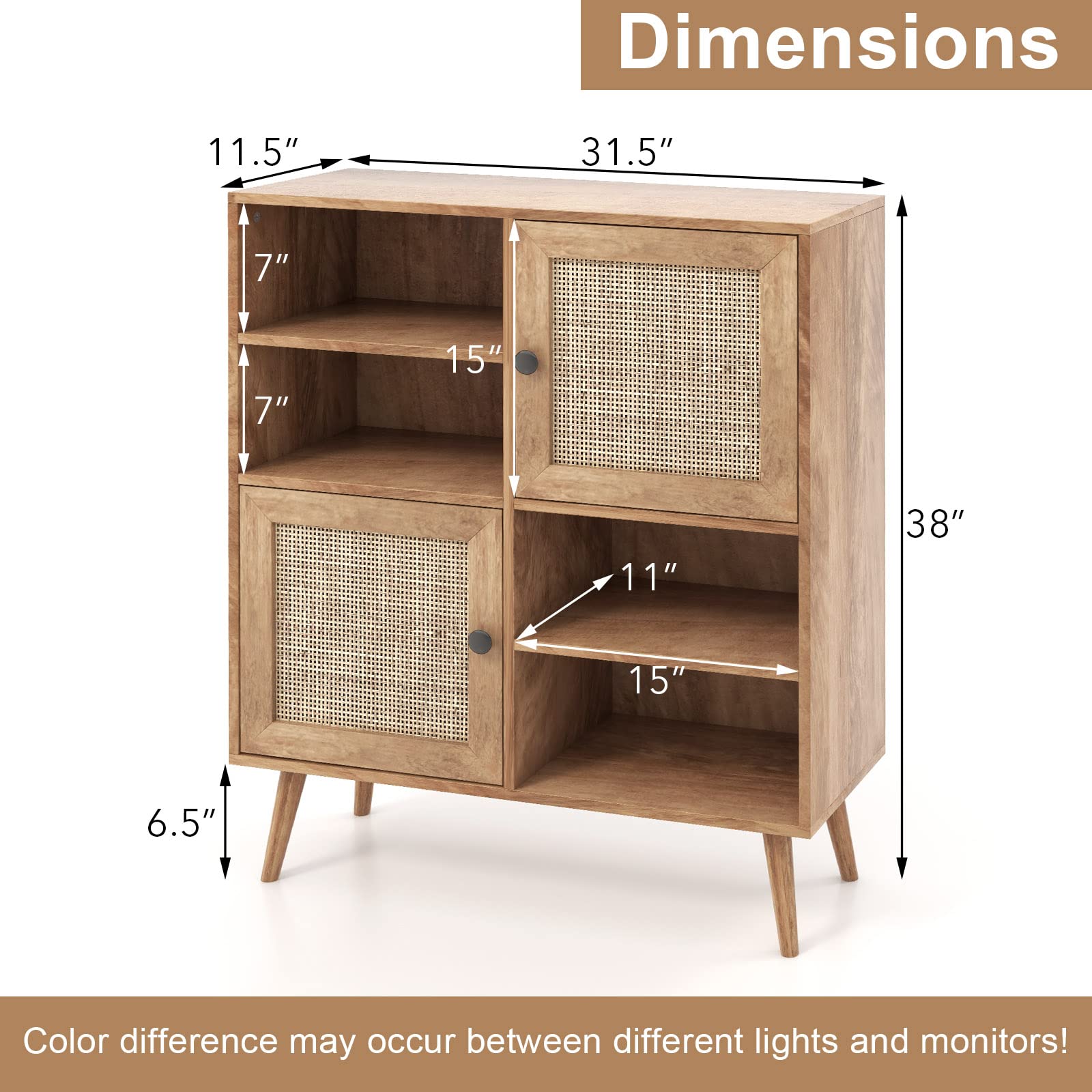 Giantex Buffet Cabinet, Wood Sideboard Storage Cabinet