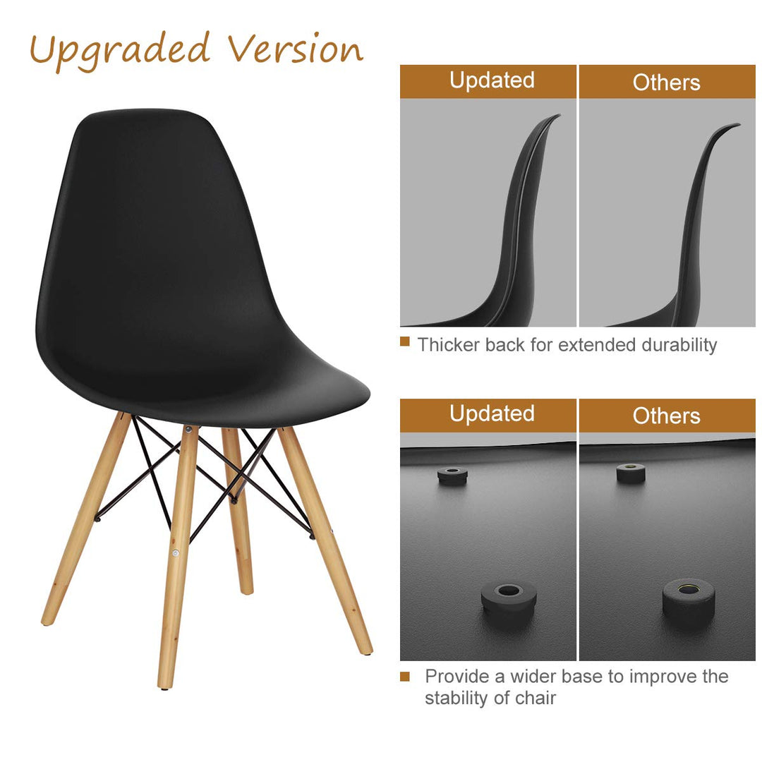 Giantex Dining DSW Chairs with Linen Cushion, Modern Mid Century Shell Chairs w/ Wood Legs