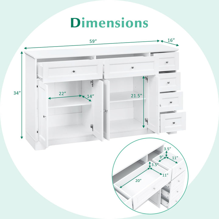 Giantex Large Buffet Cabinet with Storage, 59” Kitchen Cabinet