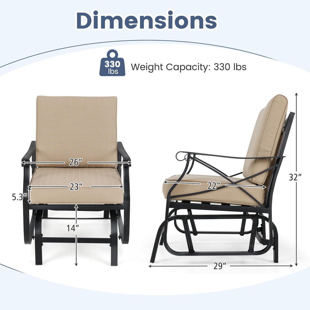 Giantex Patio Rocking Chai with Thick Removable Seat and Back Cushions