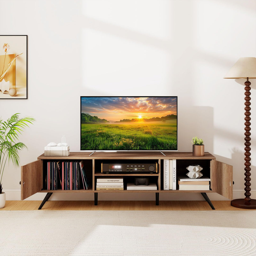 Giantex 2-Door TV Stand for TVs up to 65 Inch with Open Shelves