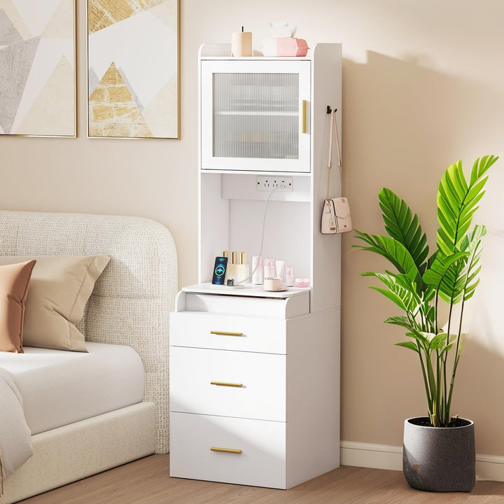 CHARMAID 3-in-1 Vanity Desk with Flip Top Mirror