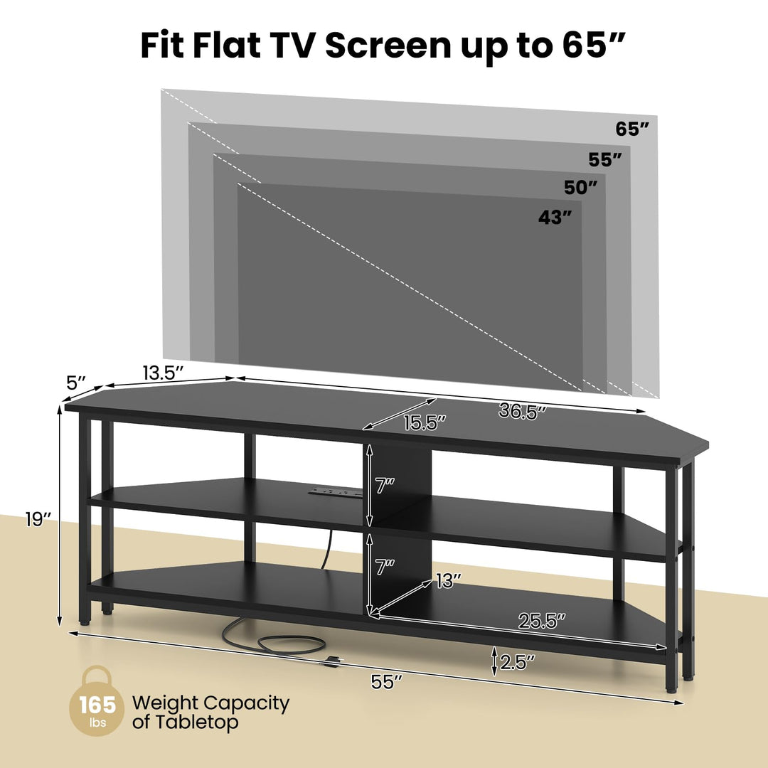 Giantex Corner TV Stand for 65 Inch TV