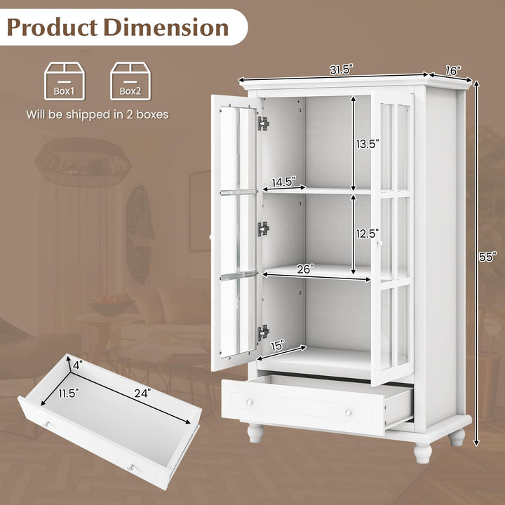 Giantex Storage Cabinet with Doors and Adjustable Shelves