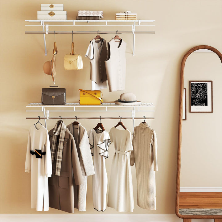 Giantex 4 ft x 12” Metal Wire Storage Shelf & Clothes Rod Organizer