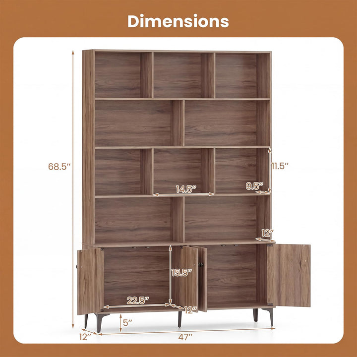 Giantex 68.5" Tall Bookcases with Storage Cabinet for Home Office