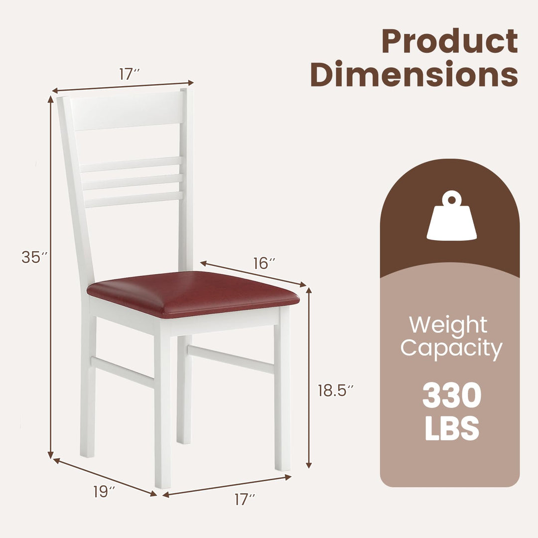 Giantex Wooden Dining Chairs Set of 2/4 Armless Kitchen Chairs w/Slat Backrest