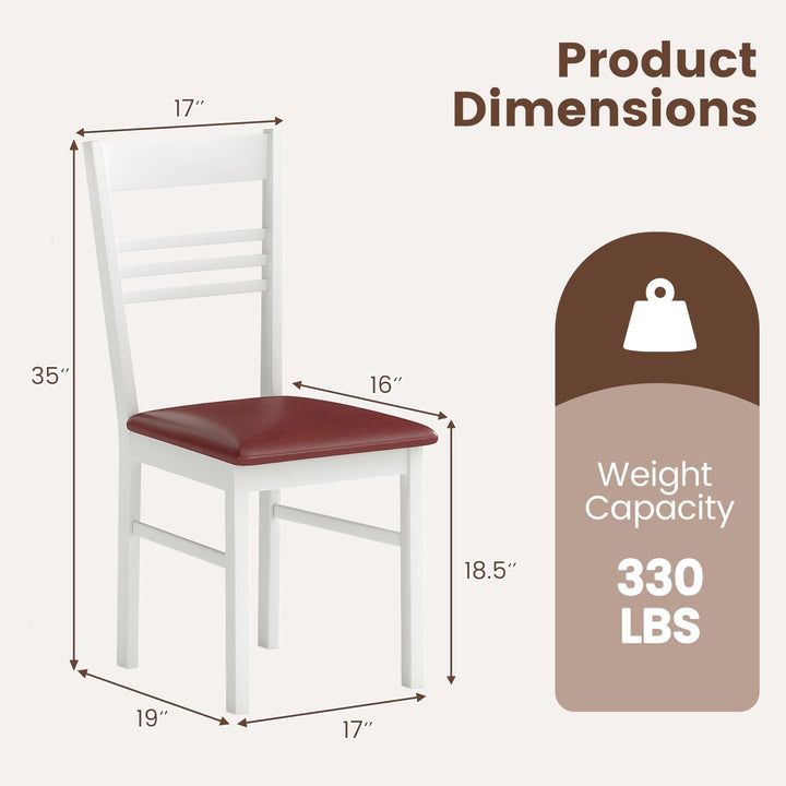 Giantex Wooden Dining Chairs Set of 2/4 Armless Kitchen Chairs w/Slat Backrest