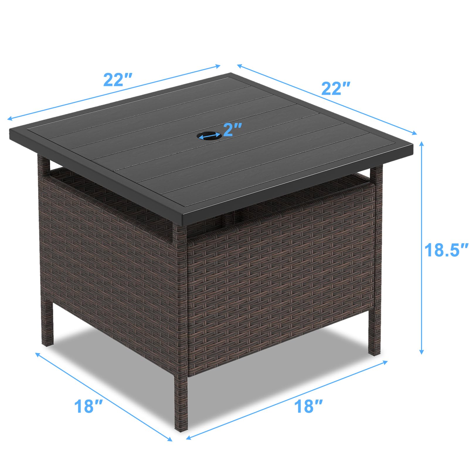 Giantex Umbrella Table, Outdoor Side Table with 2