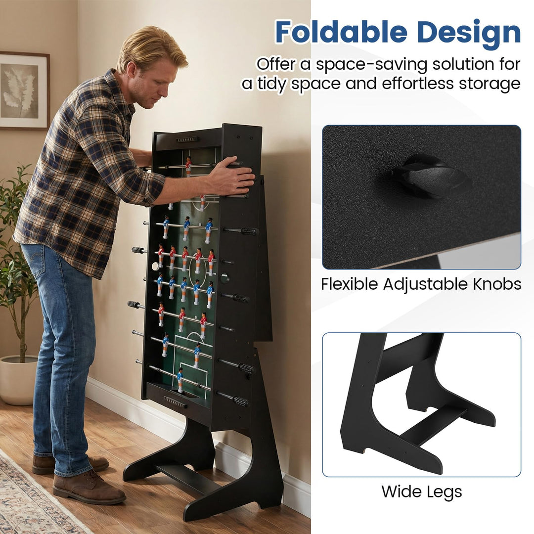 Giantex Foldable Foosball Table 48" Full Competition Sized Soccer Table Game w/22 Players