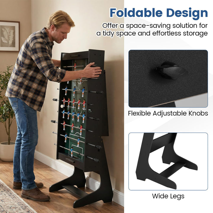 Giantex Foldable Foosball Table 48" Full Competition Sized Soccer Table Game w/22 Players