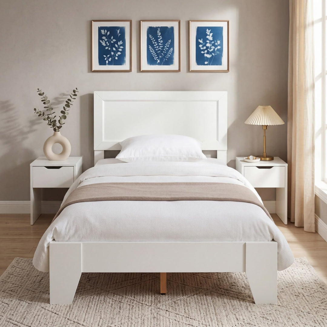 GIANTEX Twin/Full/Queen Size Wooden Bed Frame with Wood Slat Support