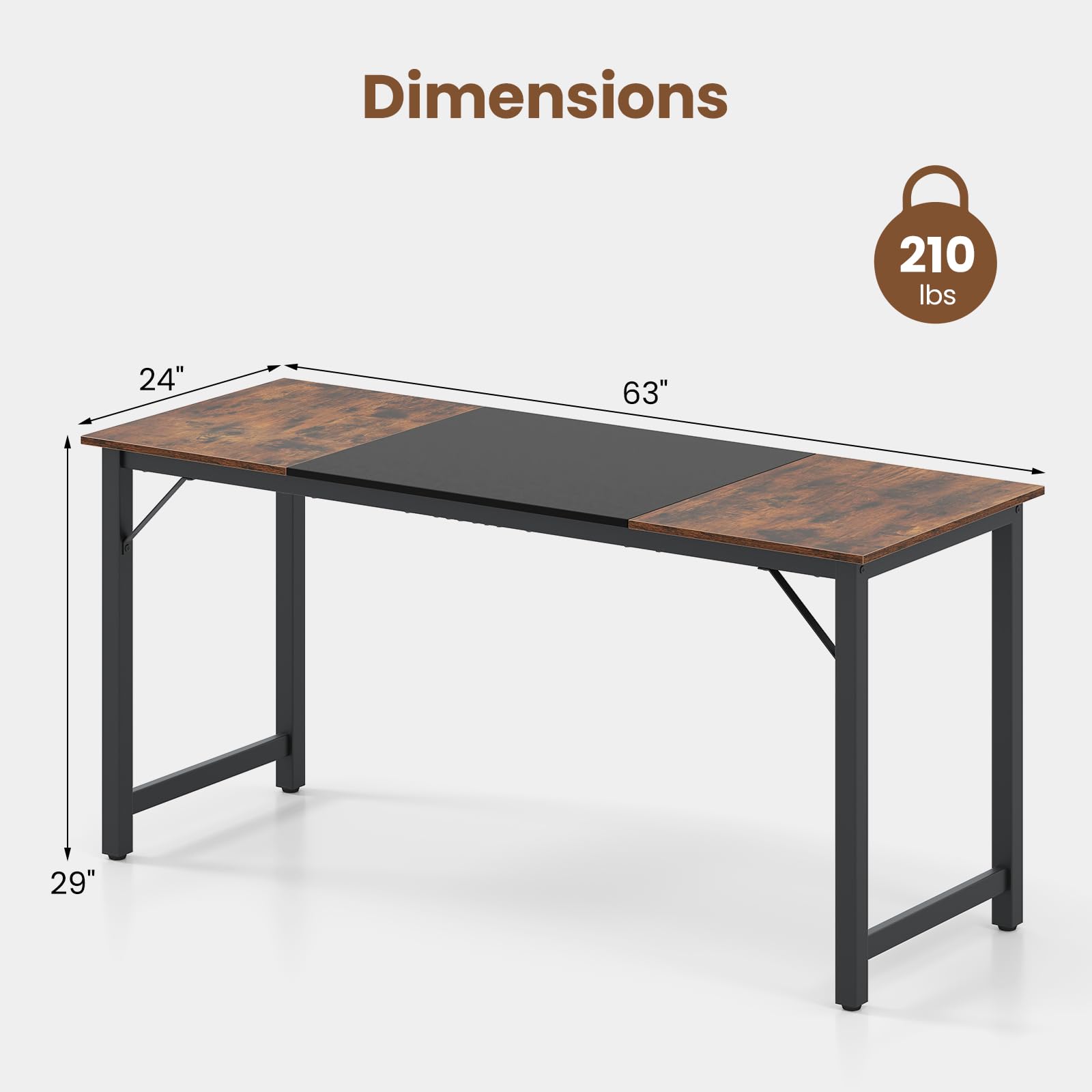 Giantex 1/2/4/6 PCS 63" x 24" Rectangular Large Meeting Room Desk