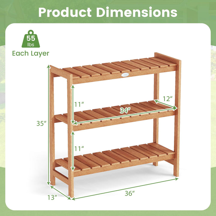 Giantex 3-Tier Solid Wood Plant Stand
