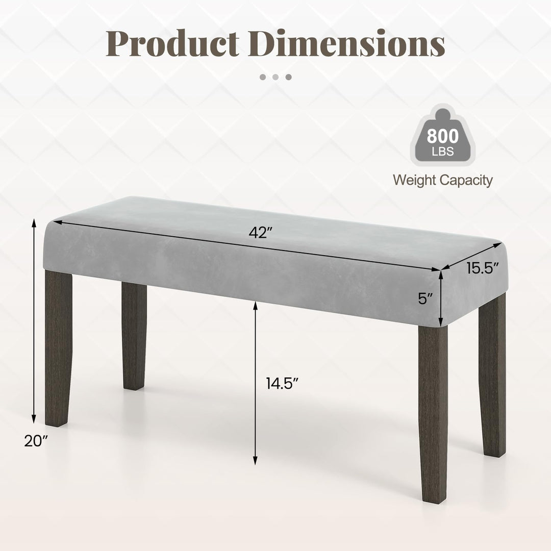 Giantex 42" Upholstered Dining Bench with Velvet Padded Seat