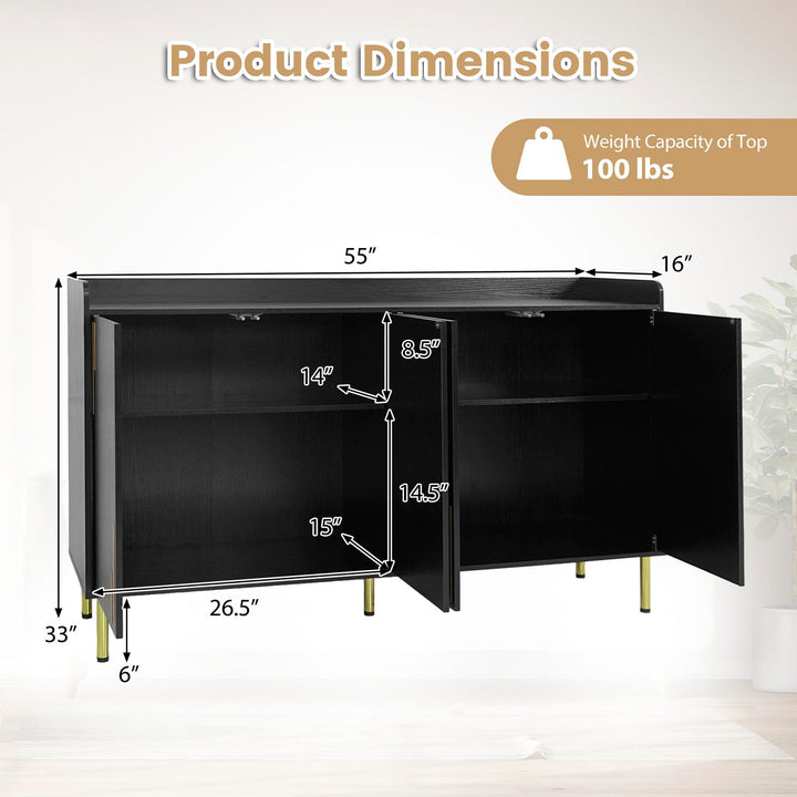 Giantex 55" Modern Buffet Cabinet with 4 Doors