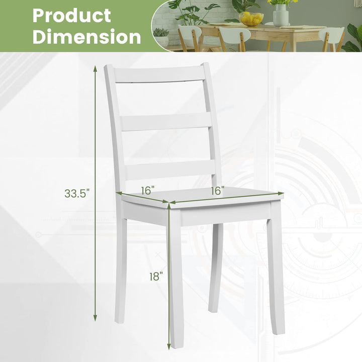 Wood Dining Chairs, White - Giantex