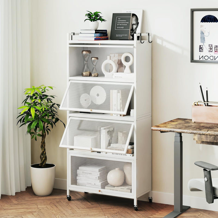 Giantex 5-Tier Kitchen Storage Cabinet, Freestanding Metal Baker&