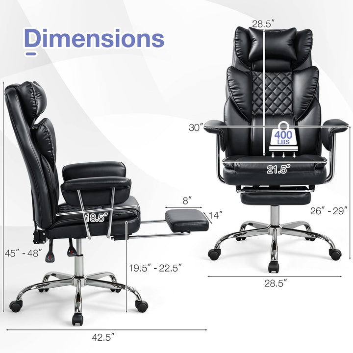 GIANTEX Big and Tall Ergonomic Office Chair with Footrest &amp; High Back