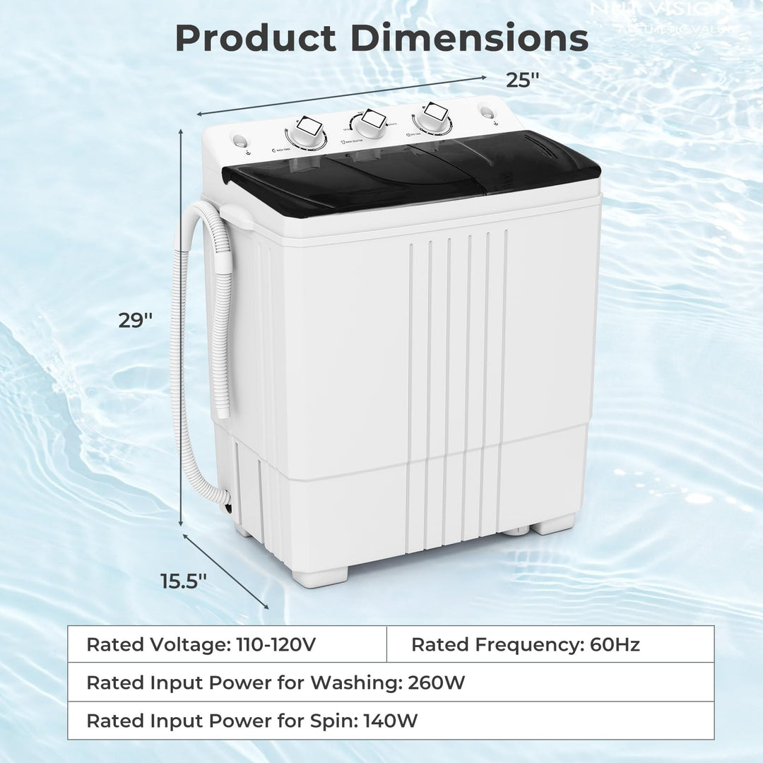 Giantex Portable Washing Machine 20 LBS Washer & Spinner Combo with Built-in Drain Pump & Time Control