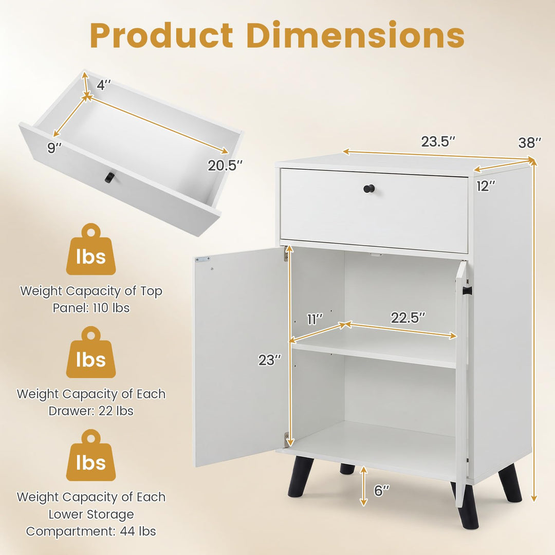 GIANTEX Kitchen Buffet Cabinet with 1 Drawer