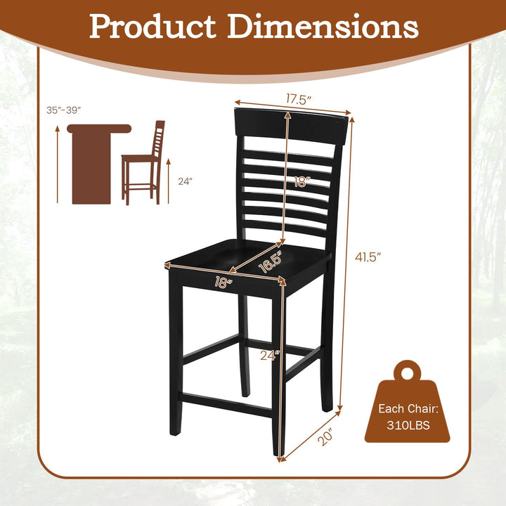 Giantex Dining Chair Set of 2/4 with Footrests and Solid Wood Frame