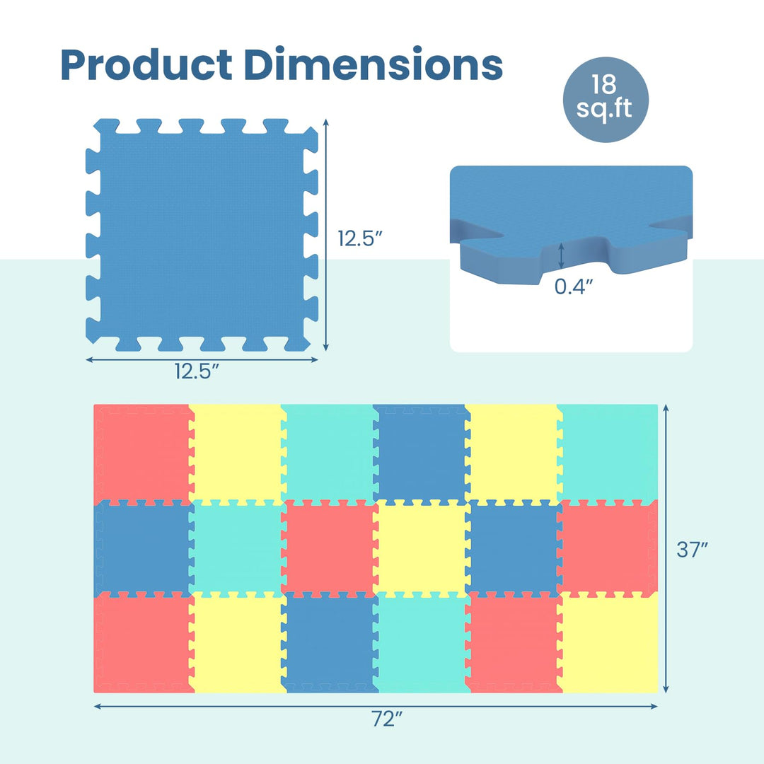 Giantex Interlocking Exercise Mat | 0.4" Thick Non-Slip Puzzle Workout Mats