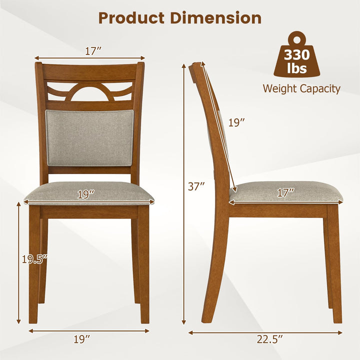 Giantex Wooden Dining Chairs Set of 2/4 for Dining Room