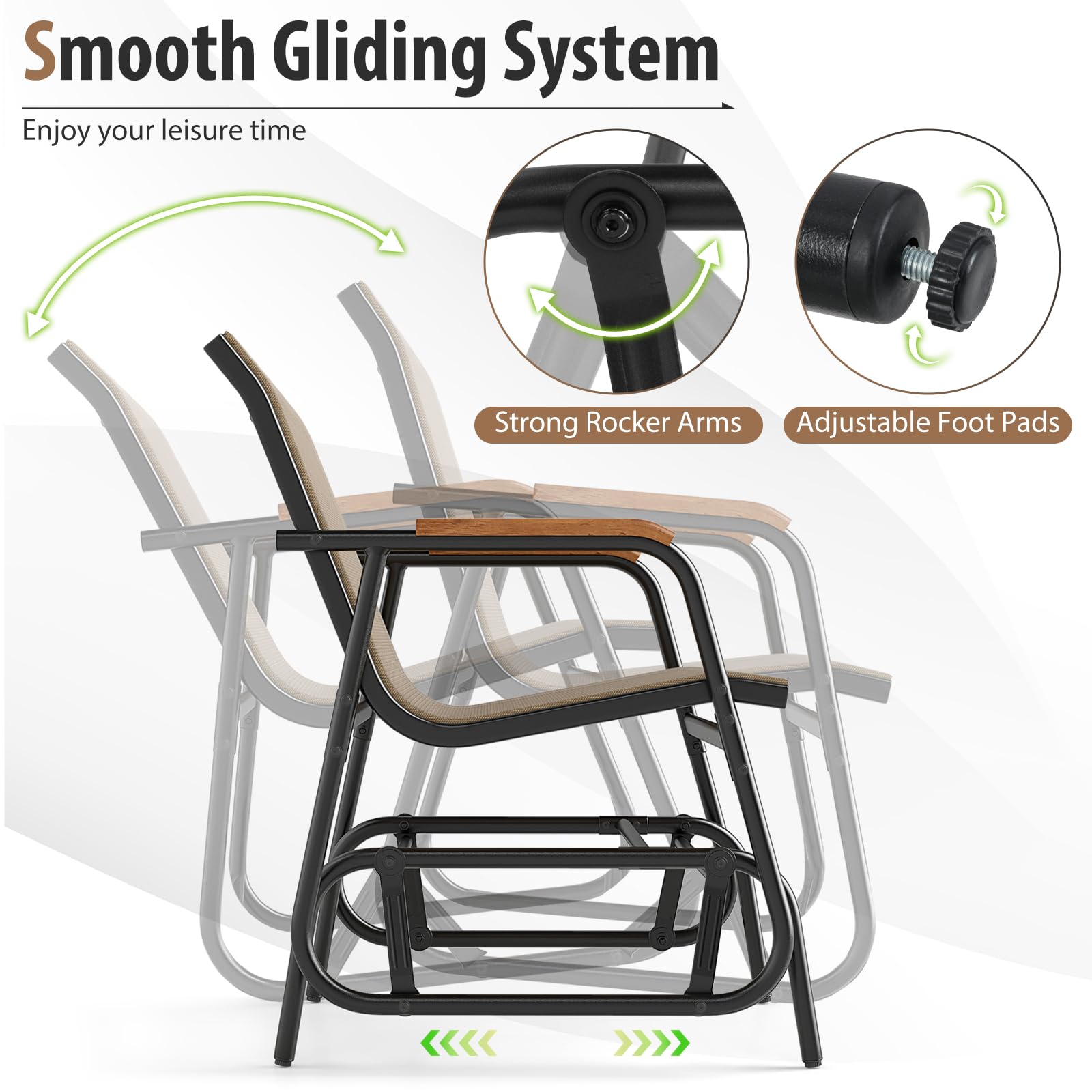 Giantex 3-Piece Outdoor Glider Set