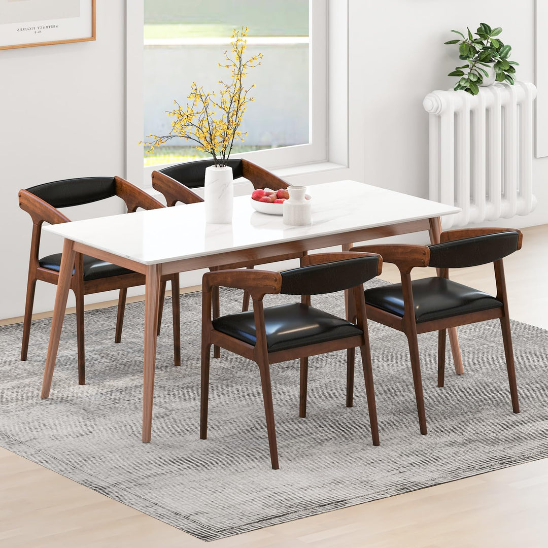 Giantex Modern Accent Chair - PU Leather Upholstered Armchairs w/Cozy Backrest & Padded Seat Cushion