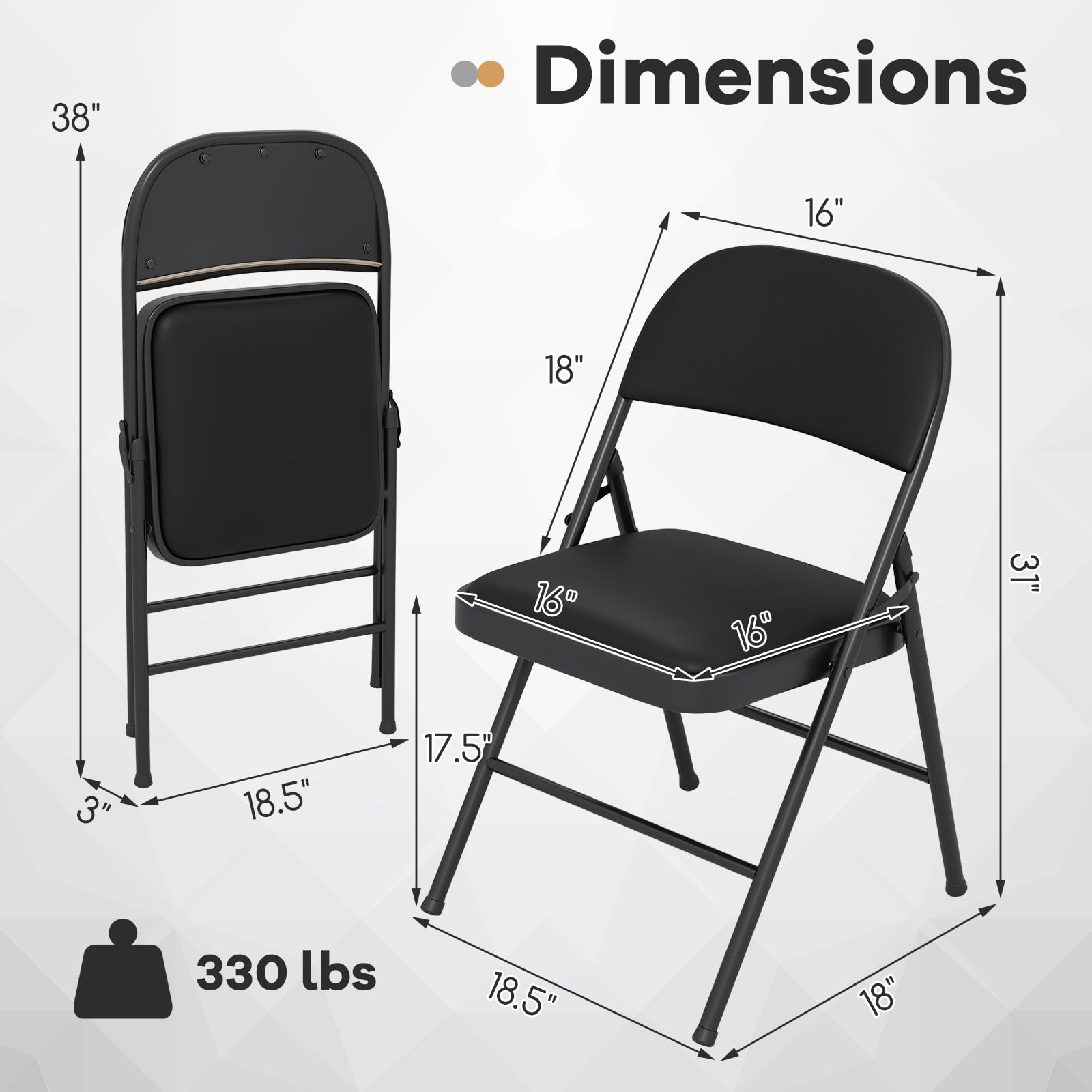 Giantex Portable Party Chairs with Metal Frame