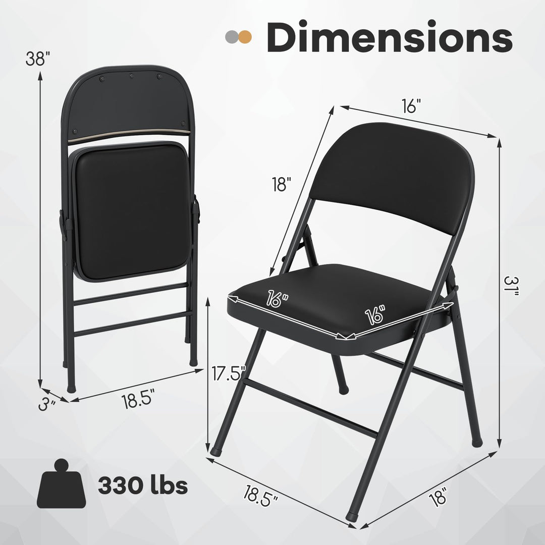 Giantex Portable Party Chairs with Metal Frame